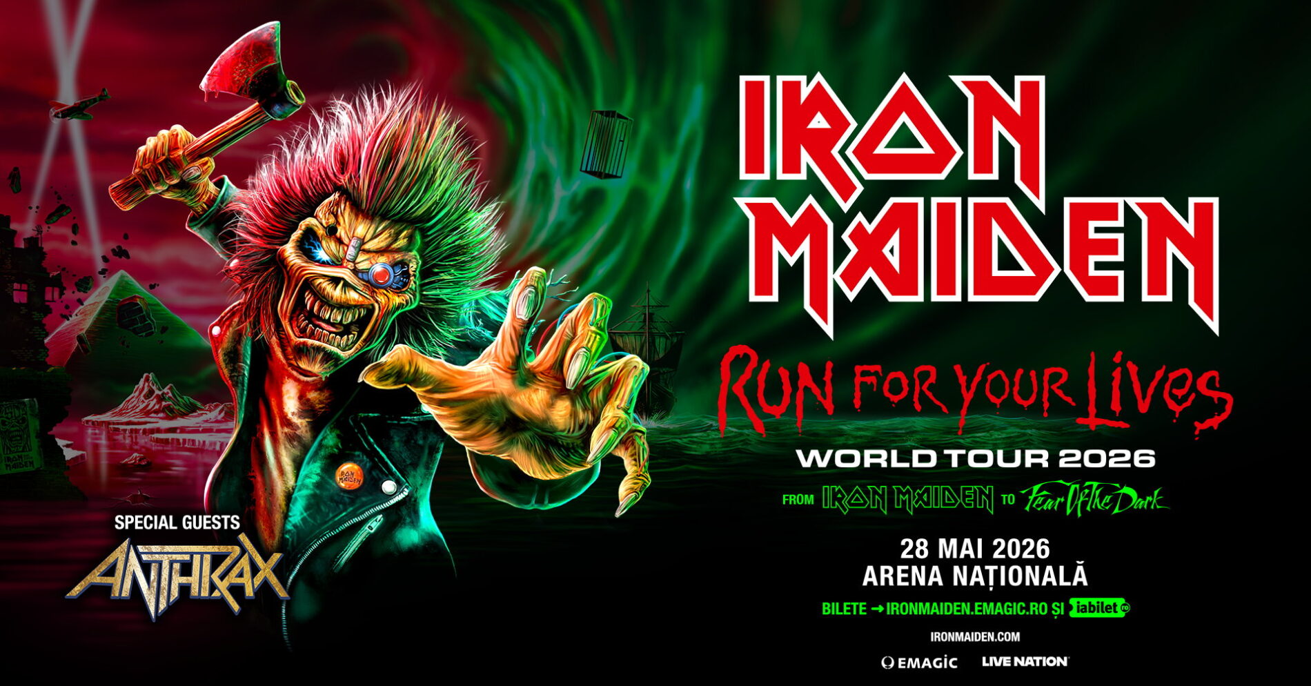 Galerie foto concert Iron Maiden și Anthrax la Arena Națională