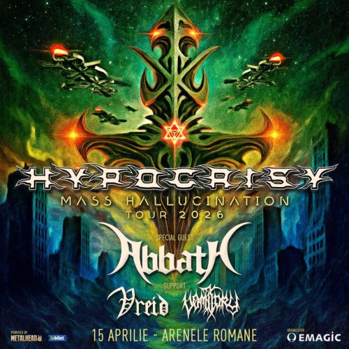 Hypocrisy, Abbath, Vomitory și Vreid concertează la Arenele Romane pe 15 aprilie
