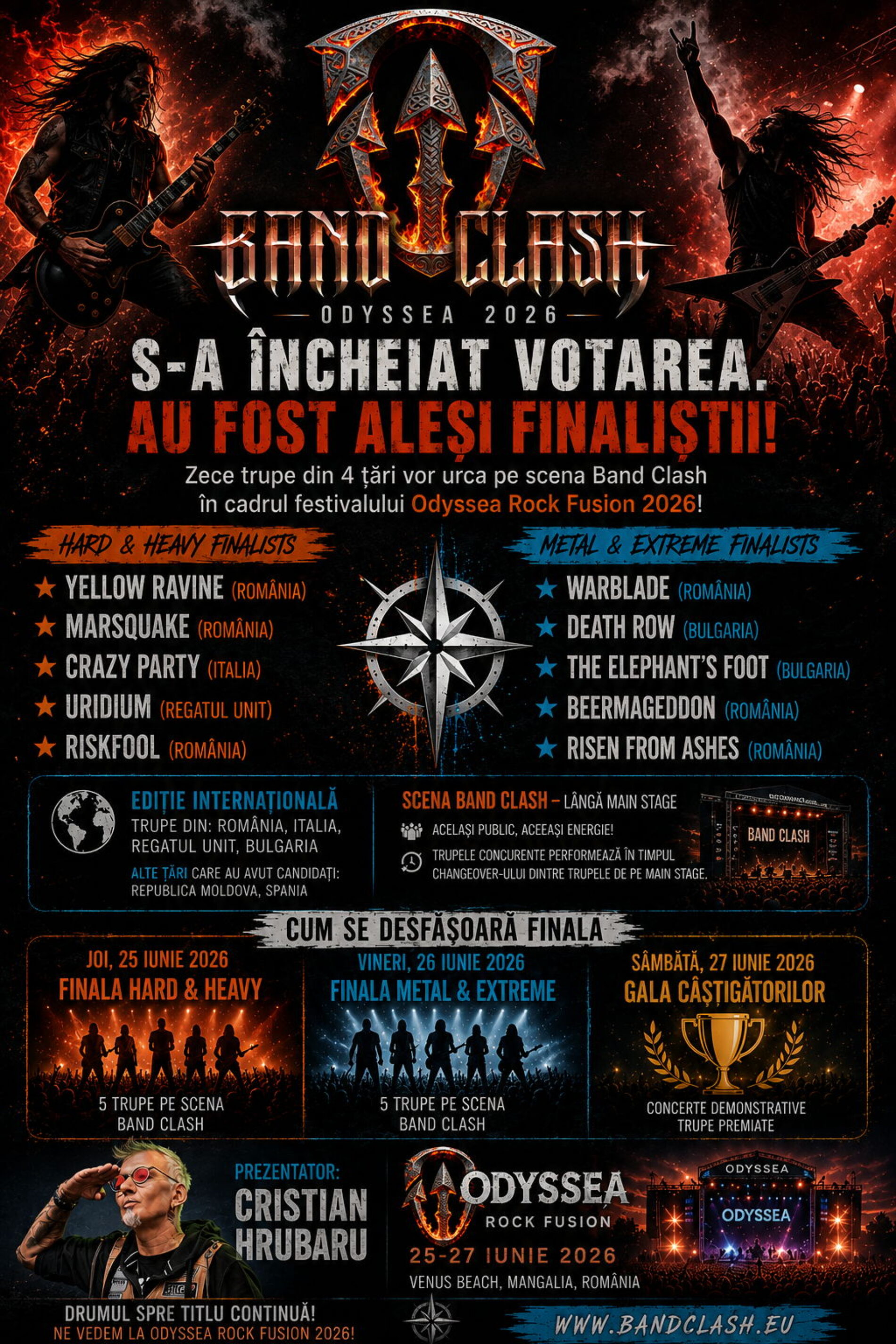 Odyssea Band Clash 2026 își desemnează finaliștii: Zece trupe europene urcă pe scenă