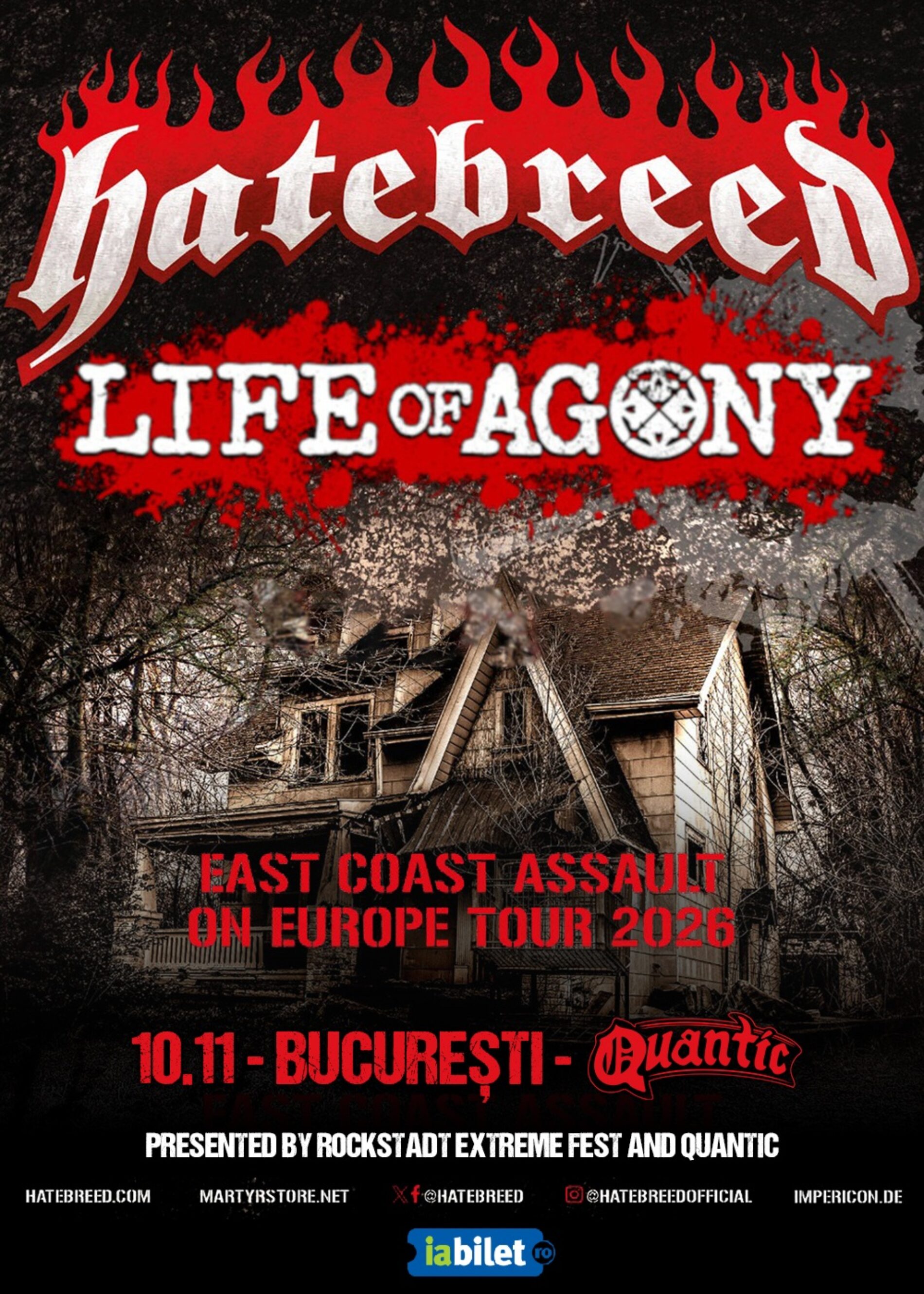 Hatebreed și Life of Agony ajung pe 10 noiembrie în Quantic